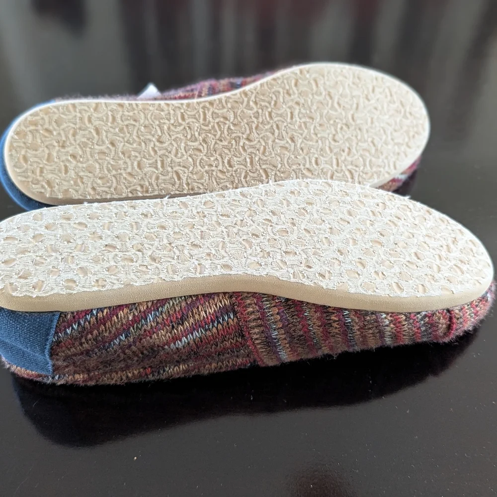 TOMS Colorful Knit Faux Fur Lined Classic Slip On Shoes Flats Casual Women’s 6.5 - Picture 8 of 11